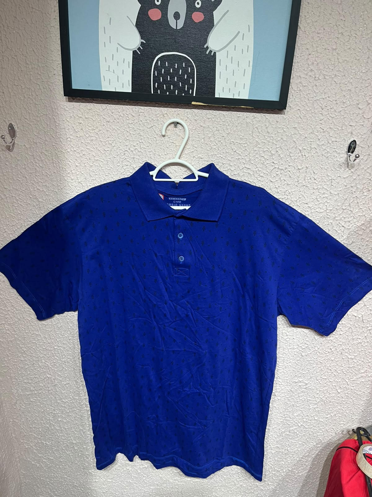 Camisa azul masc de gola