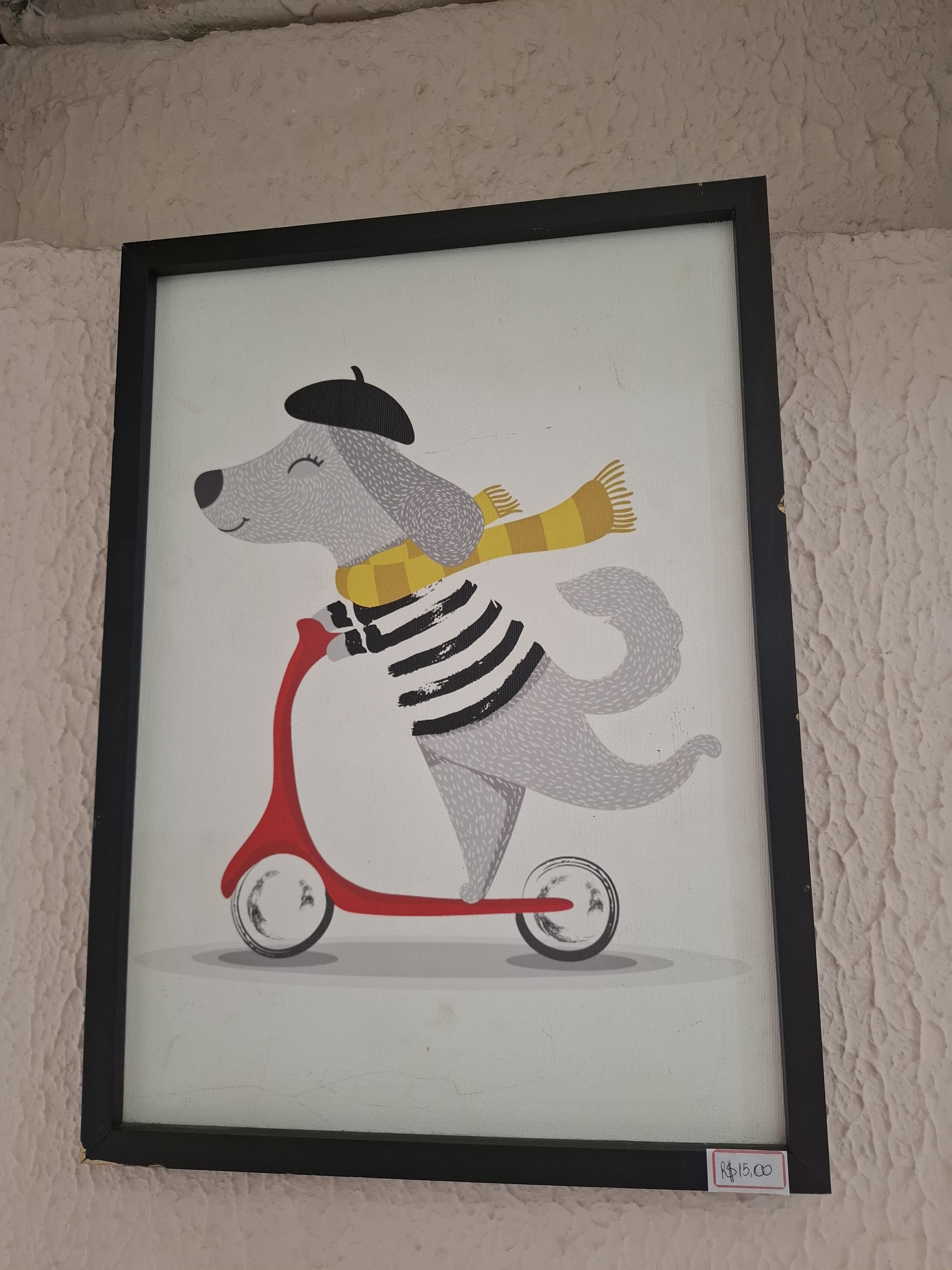 Quadrinho cachorro e patinete