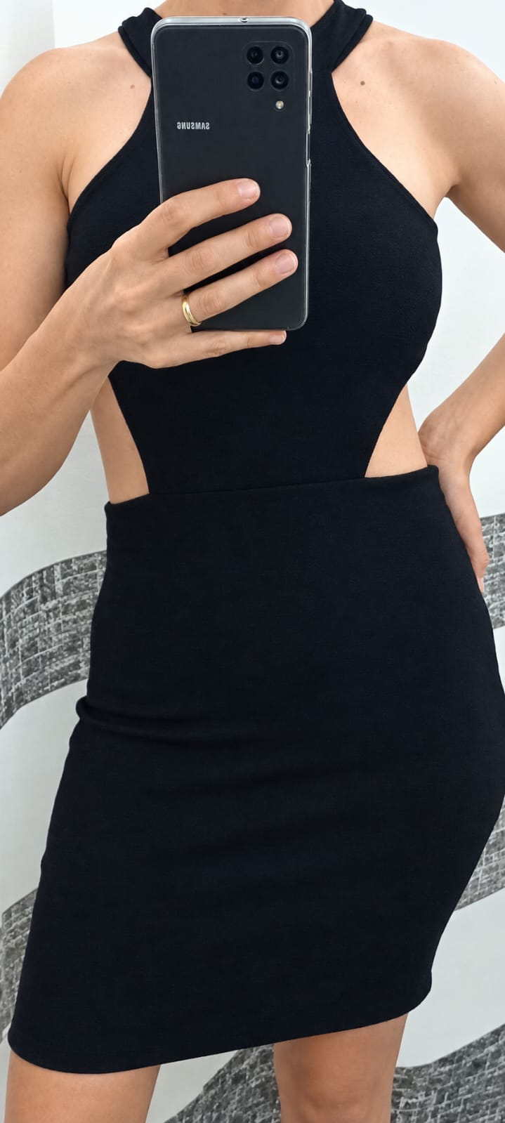 Vestido mid com abertura