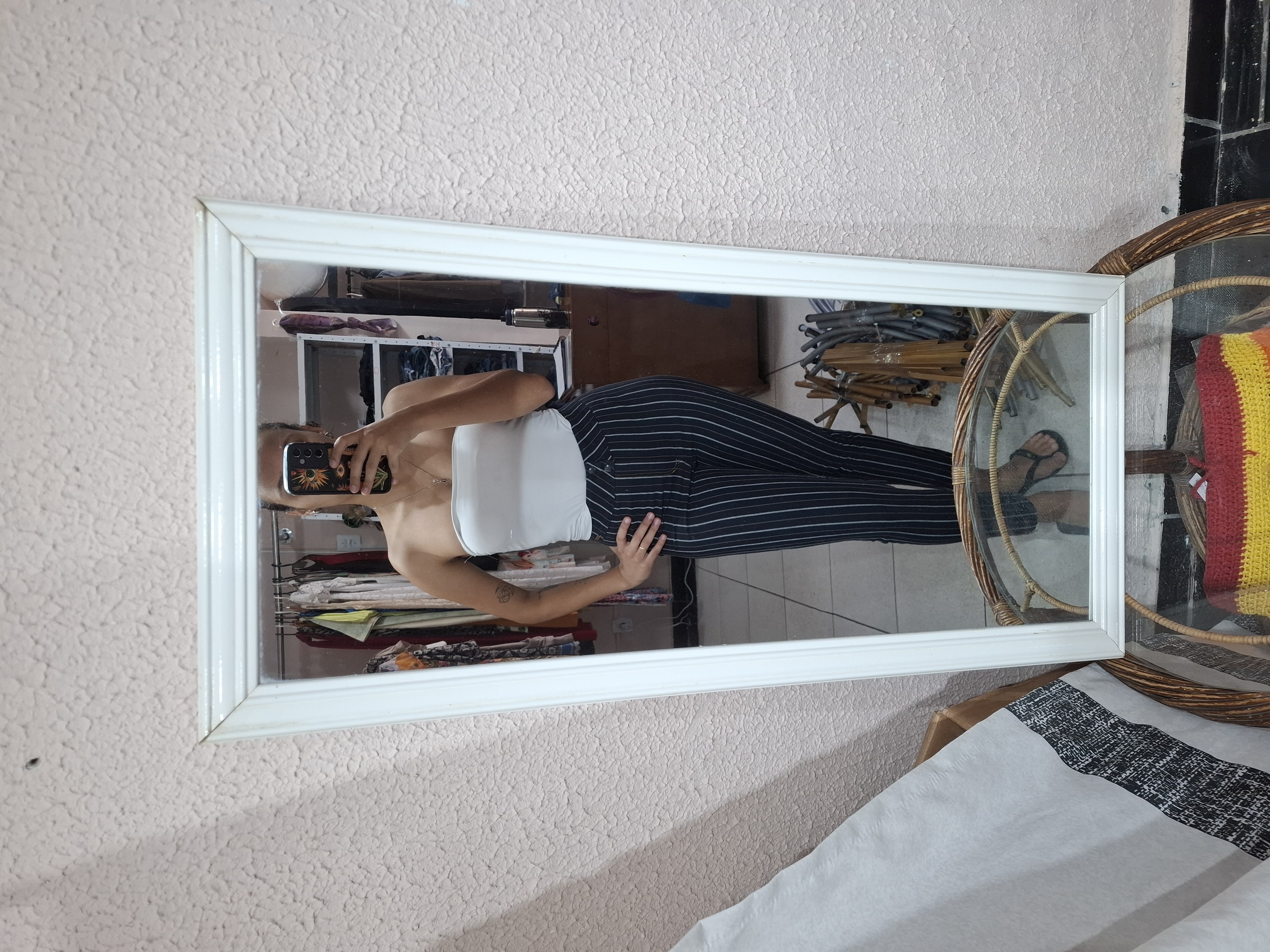 Calça social listrada